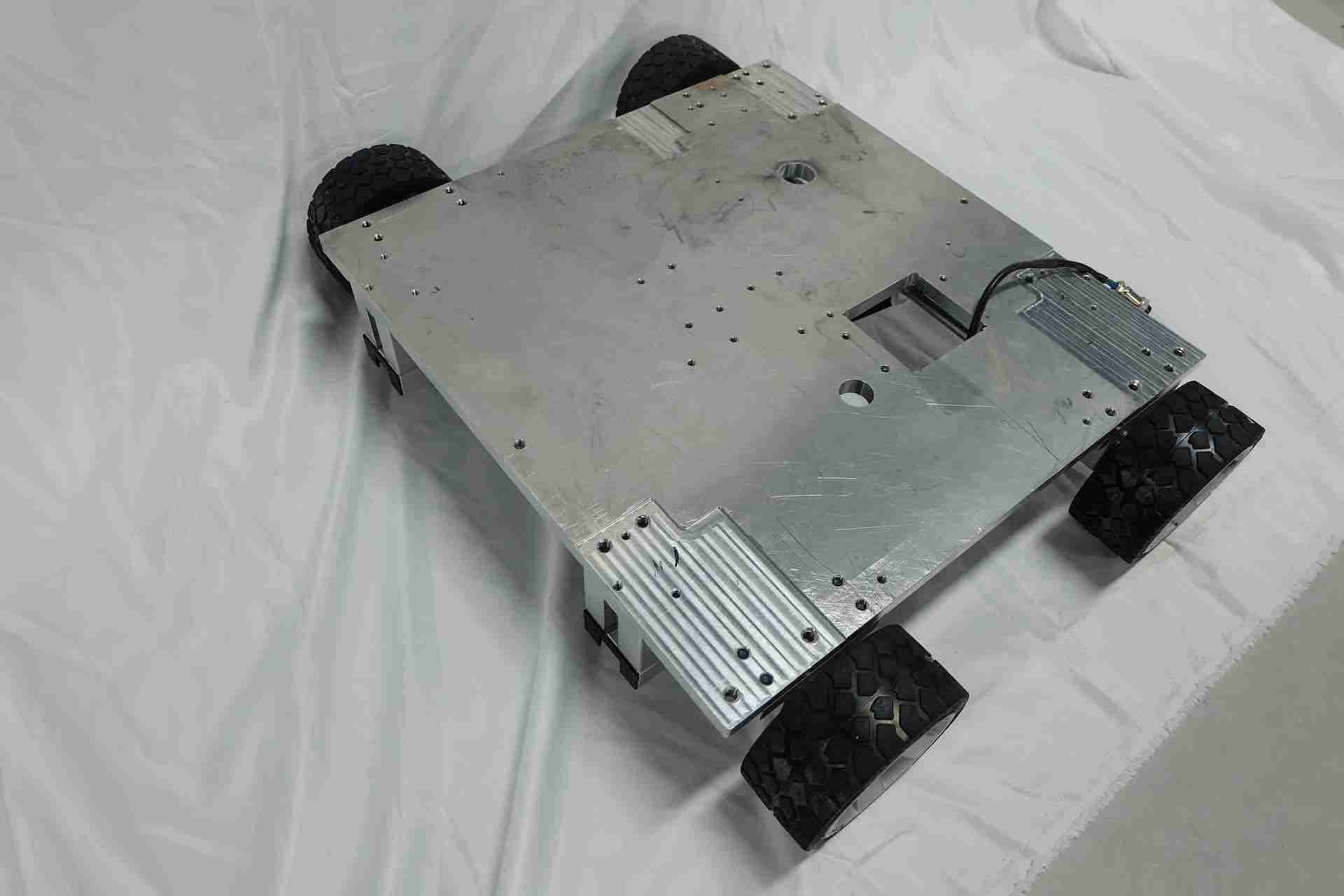 DXonJet machined solid aluminum wall printer base with four wheels